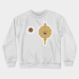 Tea time. Table with kettle and cups. Cartoon illustration. Breakfast time on table. Crewneck Sweatshirt